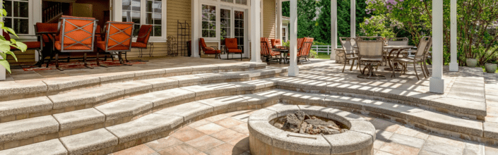 Charlotte Hardscape Installations entire back porch done in stone pavers